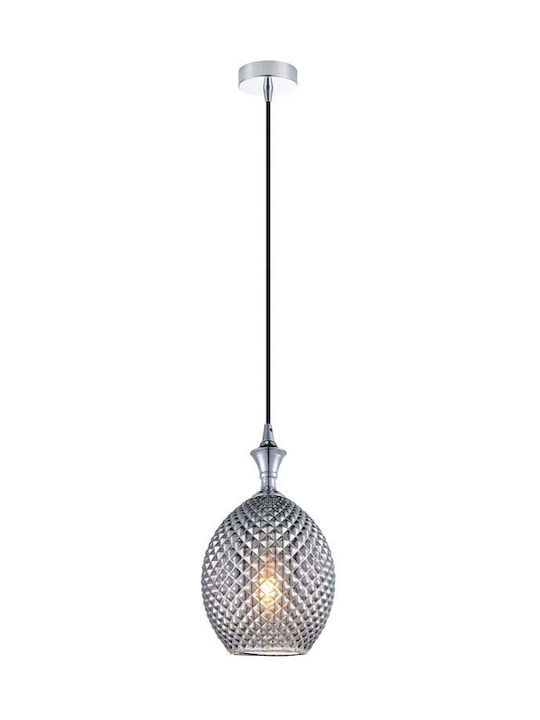 Zambelis Lights Vintage Κρεμαστό Φωτιστικό Μονόφωτο με Ντουί E27 σε Γκρι Χρώμα 1987